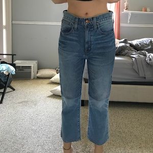 Slight flare legged cropped jeans